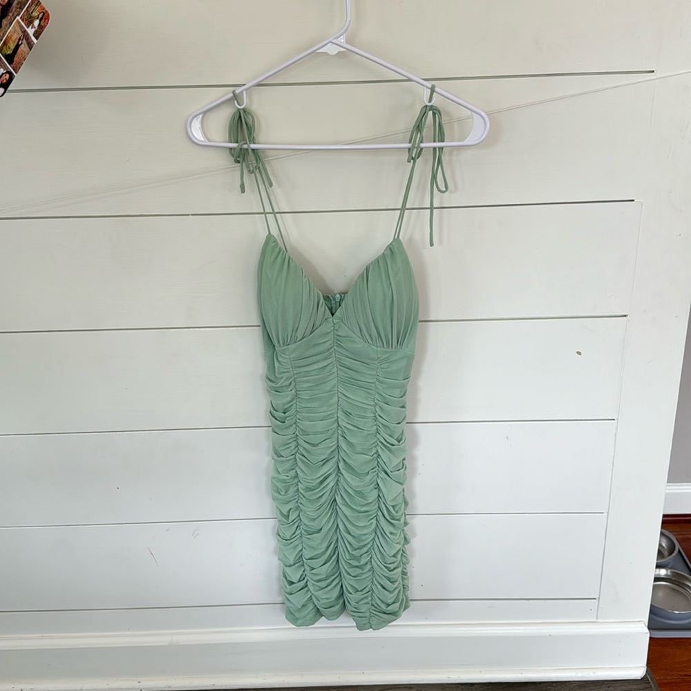 Ruby Sees Green Ruched mini dress new with tags!